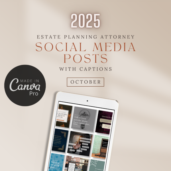 October Estate Planning Attorney Social Media Posts with Captions